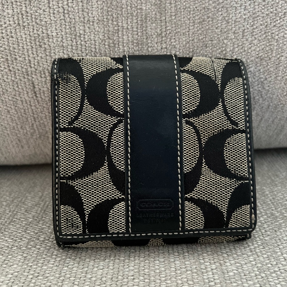 Coach Black and Beige Wallet